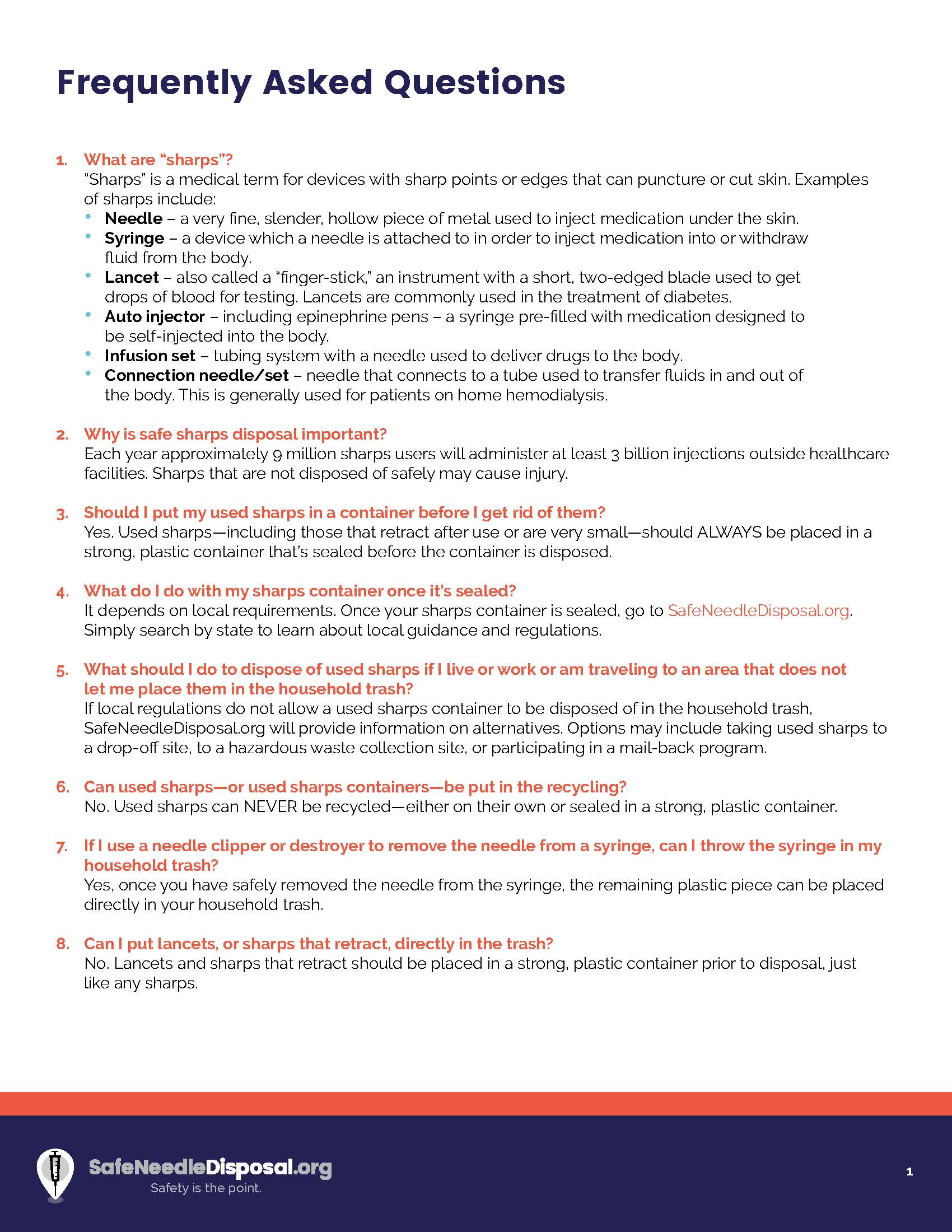 Sharps FAQs